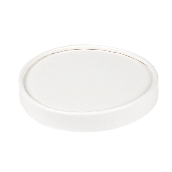 Tapas Tarrinas Helados 300 Ml 280 + 18 Pe G/M2 Ø10 Cm Blanco Cartoncillo (1000 Unid.)