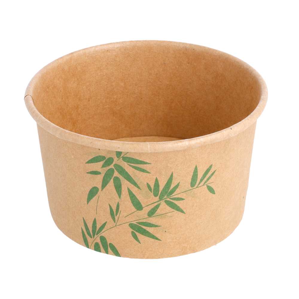 TARRINAS HELADOS 'FEEL GREEN' 180 ML 250 + 18 PE G/M2 Ø8,7x5,2 CM MARRÓN CARTONCILLO (2000 UNID.)