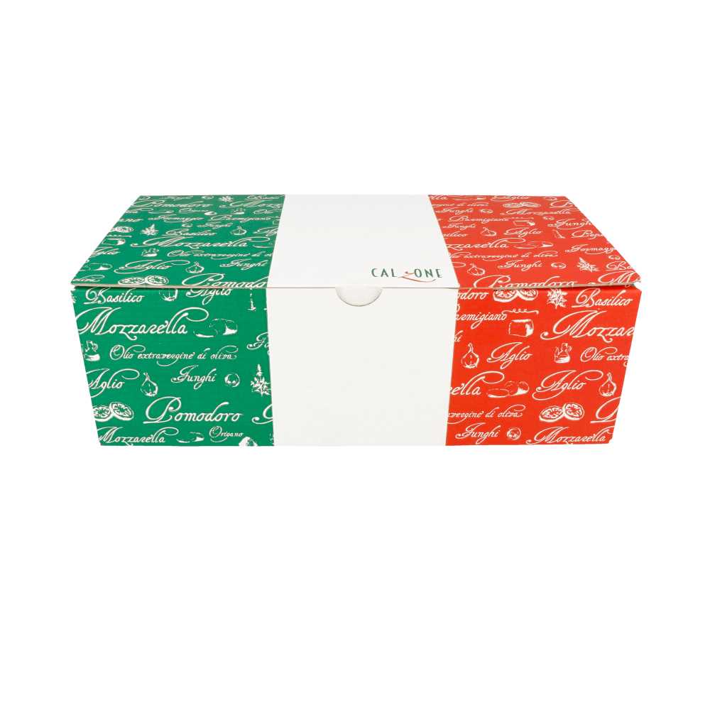 CAJAS PIZZA CALZONE 330 G/M2 30x16x10 CM BLANCO CARTÓN (100 UNID.)