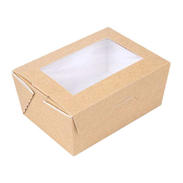 CAJAS CON VENTANA 'THEPACK' 500 ML 220 G/M2 + OPP 8,5x12x5,5 CM NATURAL CARTÓN ONDULADO NANO-MICRO (400 UNID.)