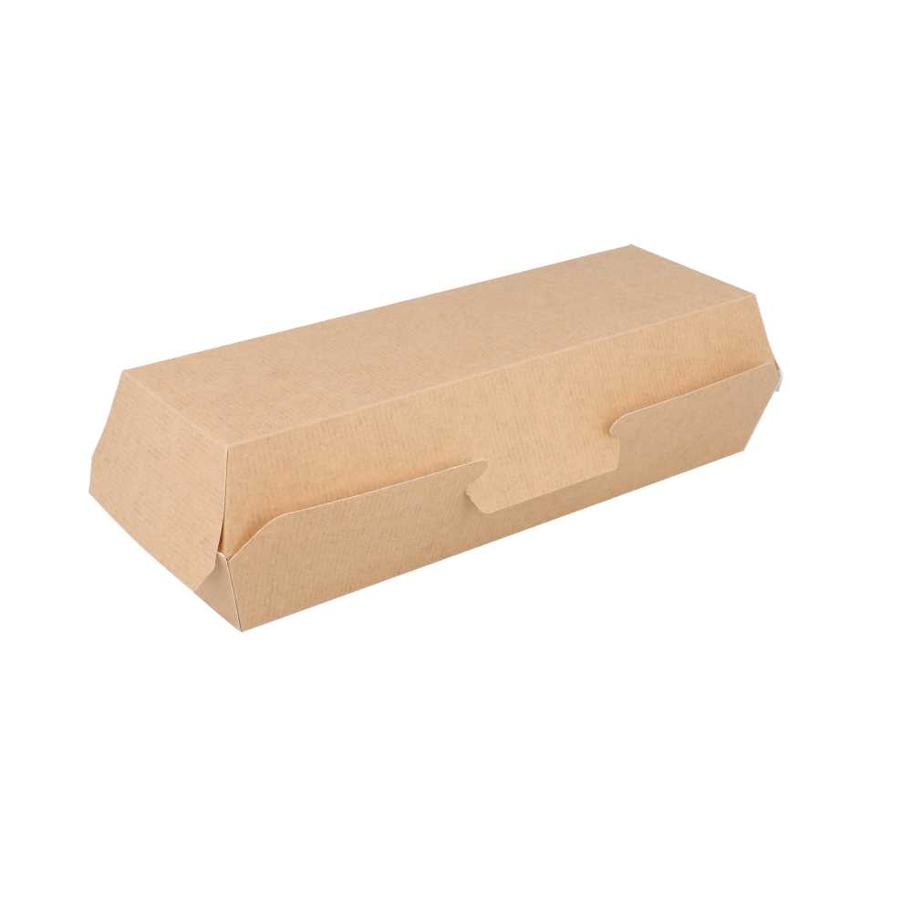 CONCHAS "HOT DOG" 'THEPACK' 220 G/M2 23,2x9x6,3 CM NATURAL CARTÓN ONDULADO NANO-MICRO (450 UNID.)