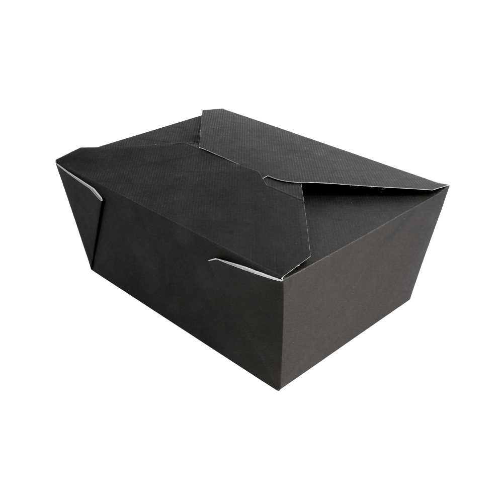 Cajas Americanas Microondables 'Thepack' 2880 Ml 250 + 12Pp G/M2 19,6X14X9 Cm Negro Cartón Ondulado Nano-Micro (200 Unid.)