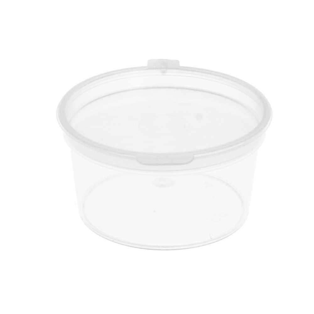 PEQUEÑAS TARRINAS + TAPA INCORPORADA 30 ML Ø5/4x2.7 CM TRANSPARENTE PP (1000 UNID.)