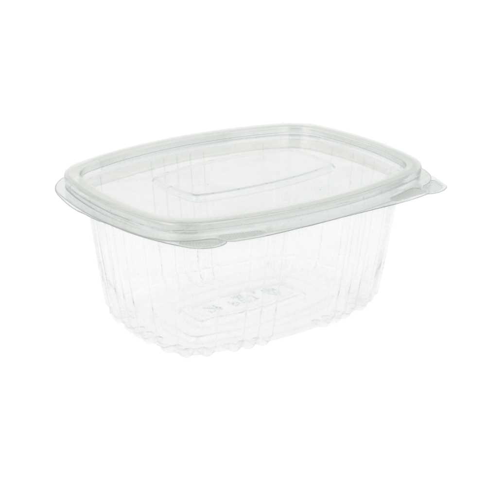 RECIPIENTES + TAPA 375 ML 13,2x9,5x6 CM TRANSPARENTE RPET (600 UNID.)