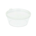 PEQUEÑAS TARRINAS + TAPA INCORPORADA 60 ML Ø6/4,6x2.5 CM TRANSPARENTE PP (1000 UNID.)