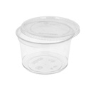 TARRINAS + TAPAS 375 ML Ø11,7x6,1 CM TRANSPARENTE PET (250 UNID.)