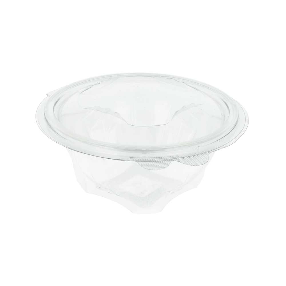 ENSALADERAS CON TAPA BISAGRA 500 ML Ø 13,1x8,4 CM TRANSPARENTE RPET (600 UNID.)
