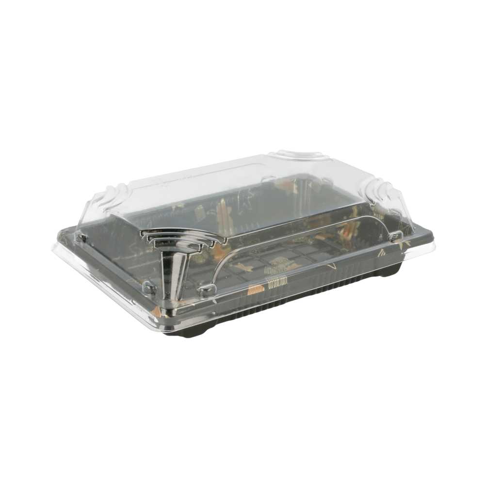 Recipientes + Tapas Para "Sushi" 17X12,3X4,5 Cm Negro Ps (600 Unid.)