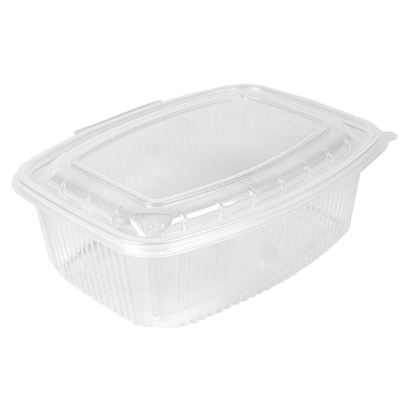 RECIPIENTE CON TAPA BISAGRA 2000 ML 23,3x17,8x7,9 CM TRANSPARENTE PP (200 UNID.)