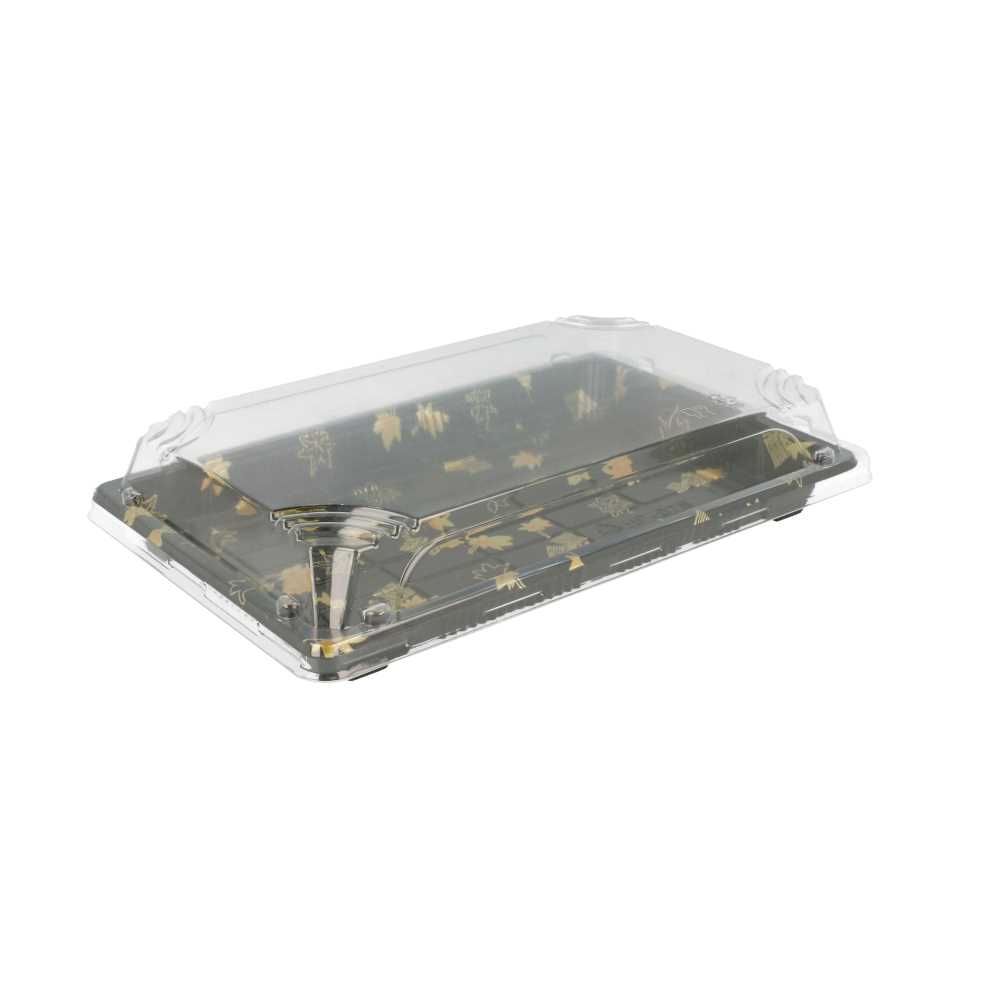 Recipientes + Tapas Para "Sushi" 22X14X4 Cm Negro Ps (400 Unid.)