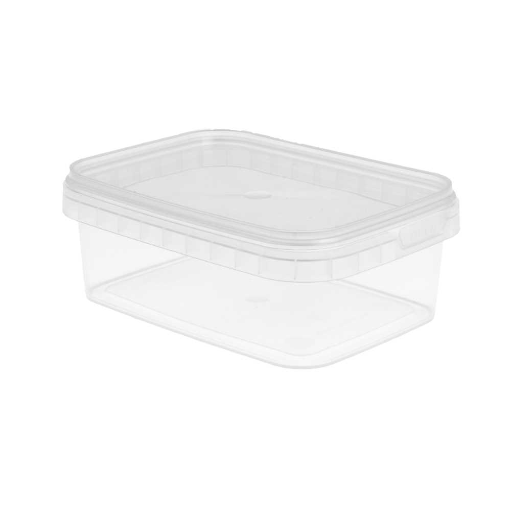 RECIPIENTES INVIOLABLES + TAPAS 270 ML 12x8,8x4,2 CM TRANSPARENTE PP (420 UNID.)