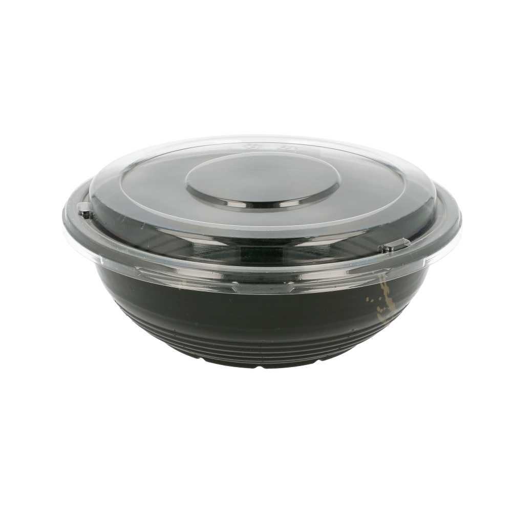 BOLES + TAPAS 900 ML Ø 18,6x6,1 CM NEGRO PP (400 UNID.)