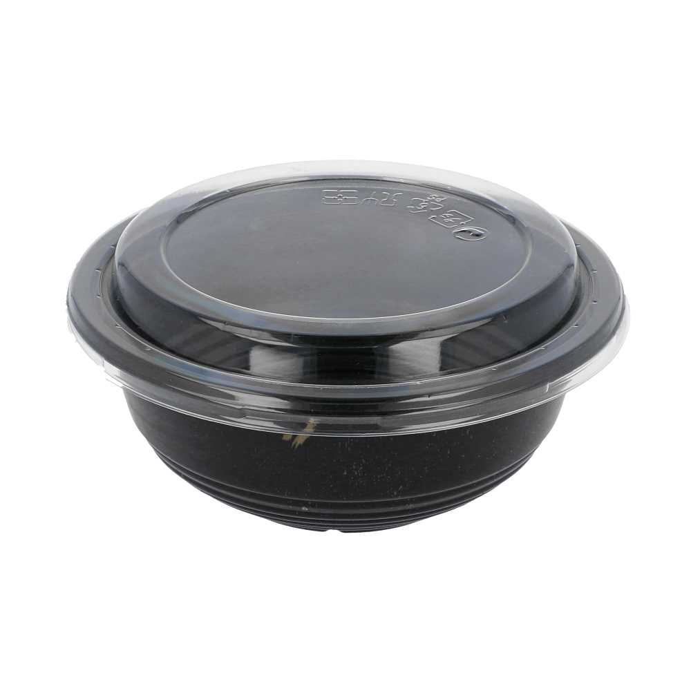 Boles + Tapas 450 Ml Ø 15X6 Cm Negro Pp (600 Unid.)