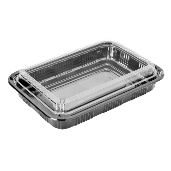 Sets Barquillas + Tapas 20,2X13,5X5 Cm Negro Ps (300 Unid.)