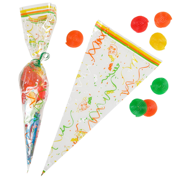 TRIÁNGULO GOLOSINAS 47 G/M2 25µ 20x39,5 CM TRANSPARENTE PP (100 UNID.)