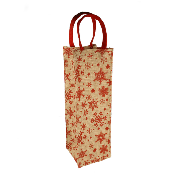 BOLSAS BOTELLAS "STARS" 11+10,5x35 CM NATURAL YUTE (10 UNID.)