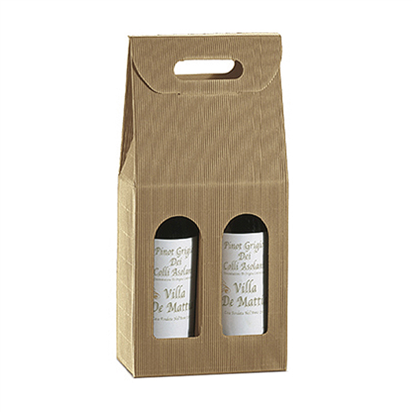 30 U. CAJAS 2 BOTELLAS 18x9x34 CM NATURAL KRAFT (1 UNID.)