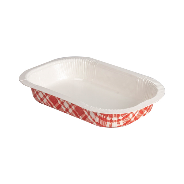 Barquillas Termosellables 'Vichy' 240 Ml 390 G/M2 + 25G/M2 Pet 16X10X2,5 Cm Blanco Cartón (1200 Unid.)