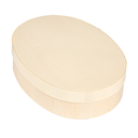 MINI CAJA OVAL CON TAPA 19,5x14,5x5 CM NATURAL MADERA (20 UNID.)