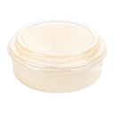 Combo Recipientes + Tapas Pet Ø15,5X4,5 Cm Natural Madera (100 Unid.)