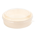 Combo Recipientes + Tapas Pet Ø17,5X4,5 Cm Natural Madera (100 Unid.)