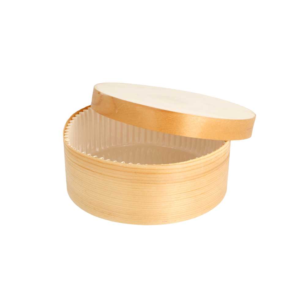 MINI CAJITAS CILÍNDRICAS + TAPA Y CÁPSULA Ø 13x5 CM NATURAL MADERA (100 UNID.)