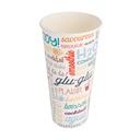 Vasos 'Parole' 22 Oz - 660 Ml 280 + 18 Pe G/M2 Ø9/6X17 Cm Blanco Cartoncillo (1000 Unid.)