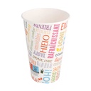 Vasos 'Parole' 12 Oz - 360 Ml 265 + 18 Pe G/M2 Ø8/5X12 Cm Blanco Cartoncillo (2000 Unid.)