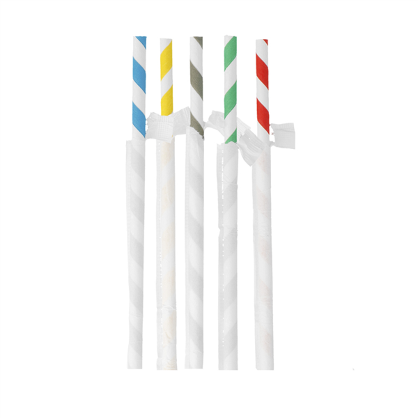 PAJITAS RAYADAS ENFUNDADAS 'PAPER' Ø0,80x23,5 CM SURTIDO PAPEL (3000 UNID.)