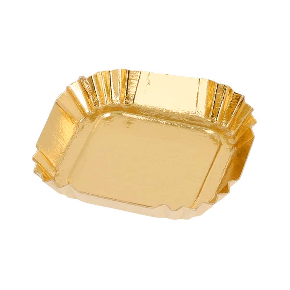 MINI BANDEJAS 325 G/M2 5,5x5,5 CM ORO CARTÓN (100 UNID.)