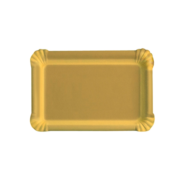 BANDEJAS RECTANGULARES 550 G/M2 16x22 CM ORO CARTÓN (50 UNID.)