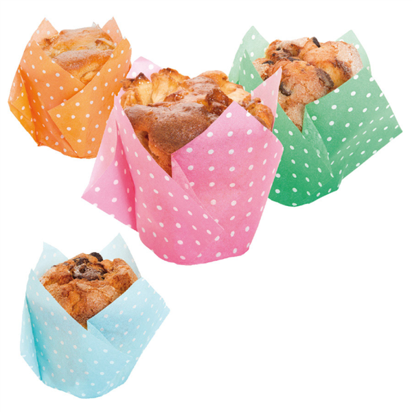 Muffin Cups 'Tulip - Polka' 50 G/M2 17,5X17,5 Cm Surtido Celulosa (900 Unid.)