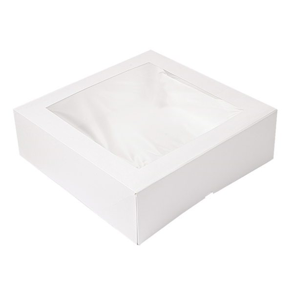 Cajas Pastelería Con Ventana 'Thepack' 250 G/M2 + Opp 32X32X10 Cm Blanco Cartón Ondulado Nano-Micro (100 Unid.)