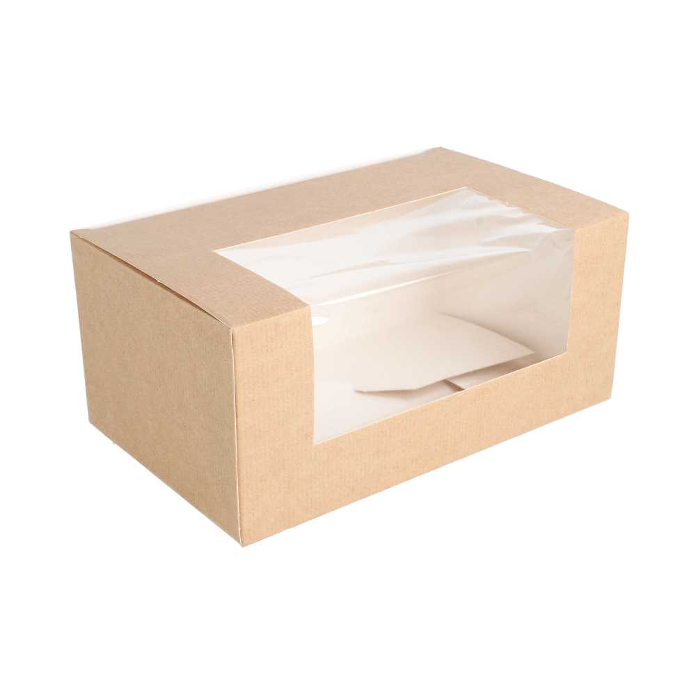 Cajas Pastelería Con Ventana 'Thepack' 240 G/M2 + Opp 18X11X8 Cm Natural Cartón Ondulado Nano-Micro (400 Unid.)