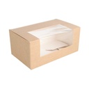 CAJAS PASTELERÍA CON VENTANA 'THEPACK' 240 G/M2 + OPP 18x11x8 CM NATURAL CARTÓN ONDULADO NANO-MICRO (400 UNID.)