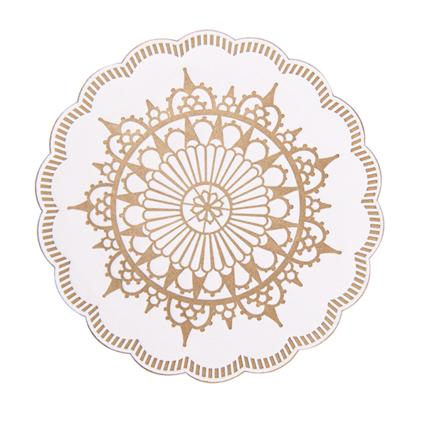 Posavasos 9 Capas 8X18 G/M2 + (30+12) G/M2 Ø9 Cm Blanco Tissue (3000 Unid.)