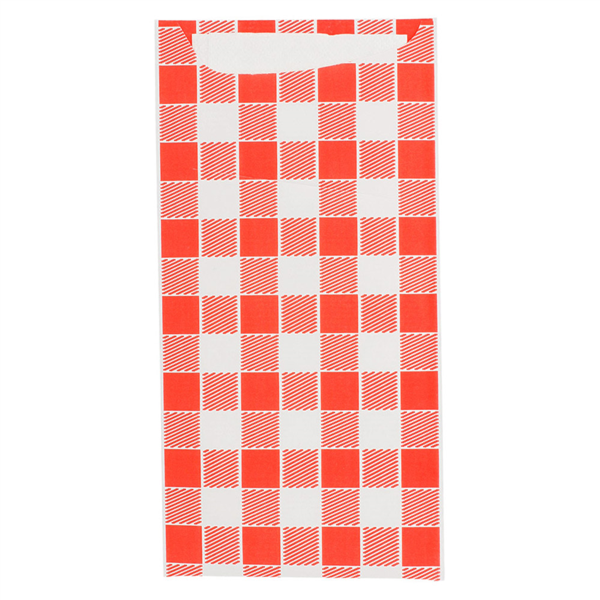 Bolsas Cubiertos + Servilleta 'Just In Time - Vichy' 90 + 10 Pe G/M2 11,2X22,5 Cm Blanco Celulosa (400 Unid.)