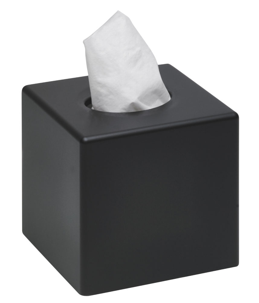 CAJA DE PAÑUELOS SANIBOX CUADRADO NEGRO MATE