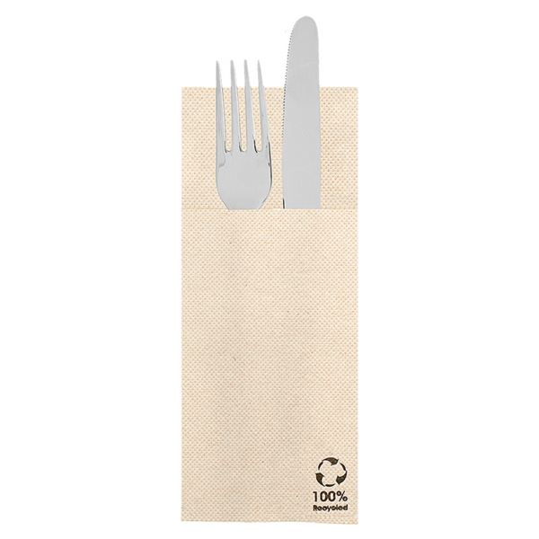 SERVILLETAS CANGURITO 'ECOLABEL - DOUBLE POINT' 19 G/M2 33x40 CM NATURAL TISSUE RECICLADO (1400 UNID.)