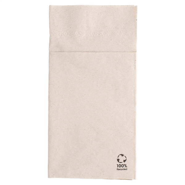 SERVILLETAS CANGURO ECOLABEL 2 CAPAS 18 G/M2 40x40 CM NATURAL TISSUE RECICLADO (1000 UNID.)