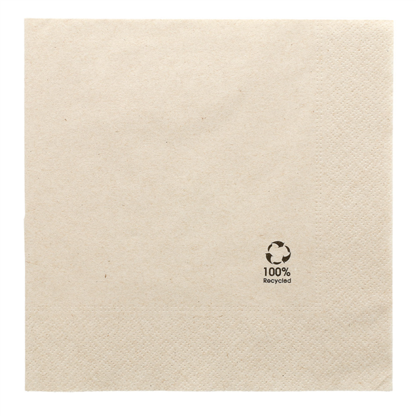 SERVILLETAS ECOLABEL 2 CAPAS 18 G/M2 39x39 CM NATURAL TISSUE RECICLADO (1600 UNID.)