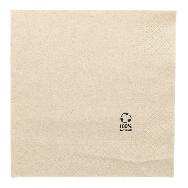 SERVILLETAS ECOLABEL 2 CAPAS 18 G/M2 20x20 CM NATURAL TISSUE RECICLADO (4800 UNID.)