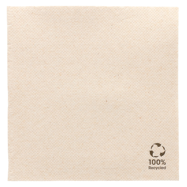 SERVILLETAS RECICLADAS ECOLABEL 'DOUBLE POINT' 19 G/M2 25x25 CM NATURAL TISSUE RECICLADO (3000 UNID.)