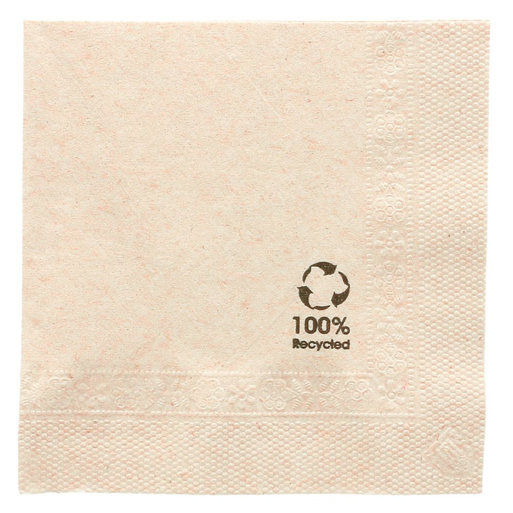 SERVILLETAS ECOLABEL 2 CAPAS 18 G/M2 25x25 CM NATURAL TISSUE RECICLADO (4800 UNID.)