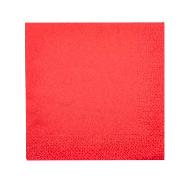 SERVILLETAS ECOLABEL 2 CAPAS 18 G/M2 39x39 CM ROJO TISSUE (1600 UNID.)
