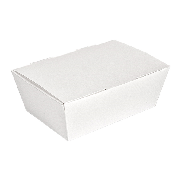 Cajas "Lunch Box" Tapa 'Thepack' 500 Ml 220 G/M2 + 19M 14X9,7X5 Cm Blanco Cartón Ondulado Nano-Micro + Aluminio (480 Unid.)