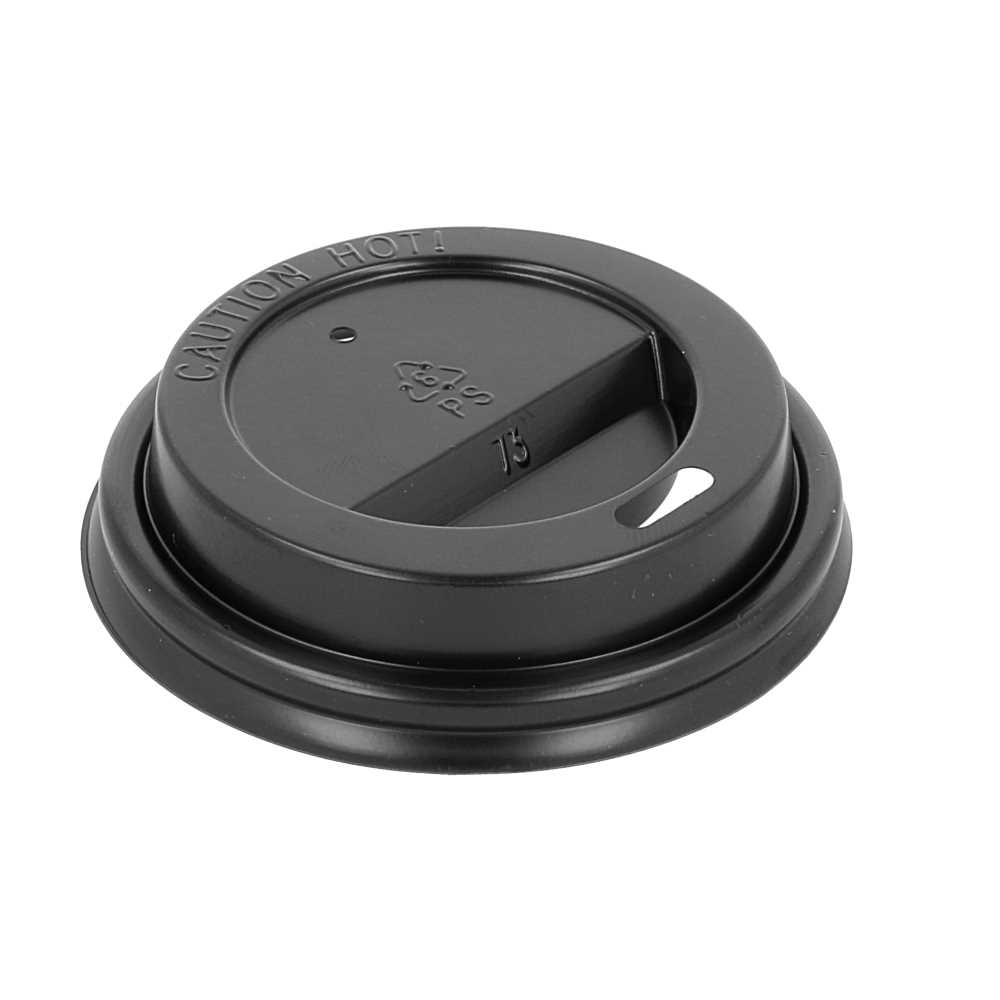 TAPAS ALTAS PARA VASOS 180 ML NEGRO PS (1000 UNID.)