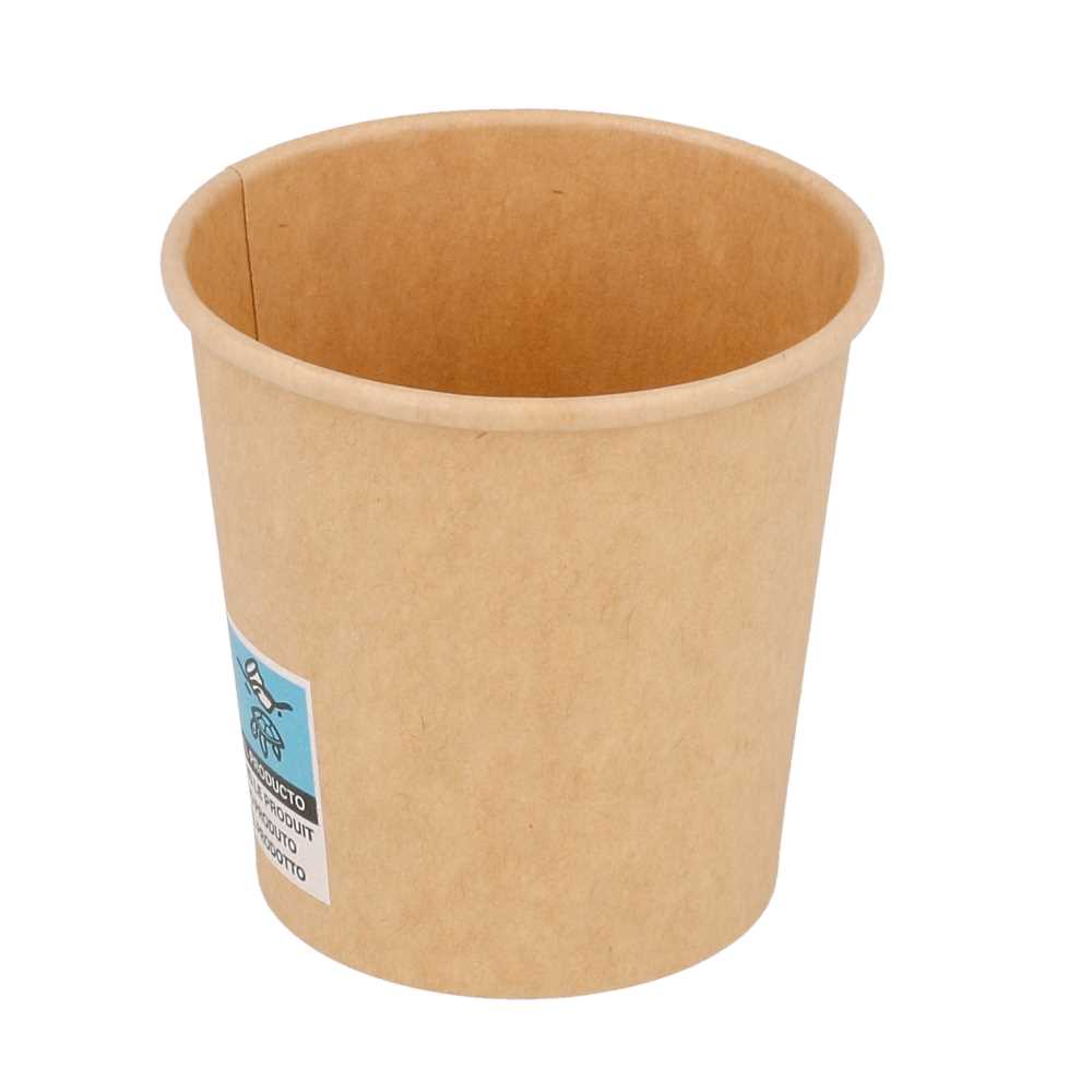 Vasos Bebidas Calientes 1 Pared 120 Ml 230 + 18 Pe G/M2 Ø6,2/4,5X6 Cm Marrón Cartoncillo (1000 Unid.)