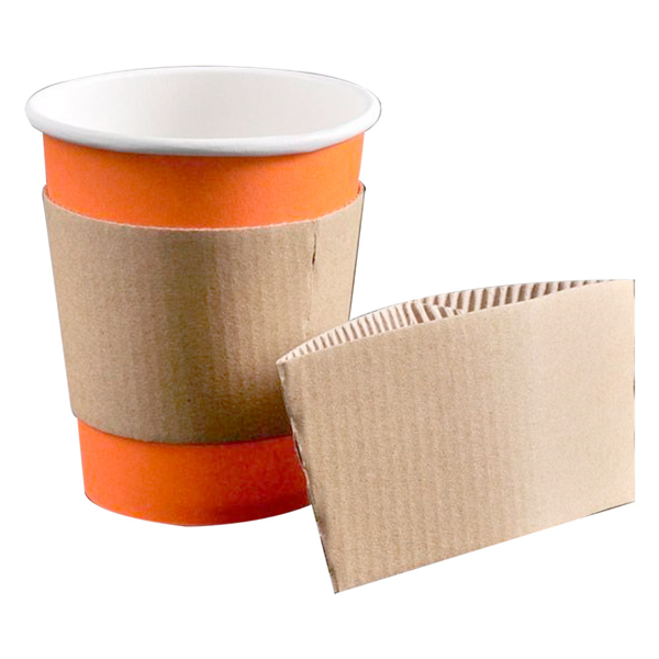 FUNDAS AISLANTES PARA VASOS 240 ML - 8 oz 190 + 90 G/M2 11,2/9,5x5 CM NATURAL CARTÓN (1000 UNID.)