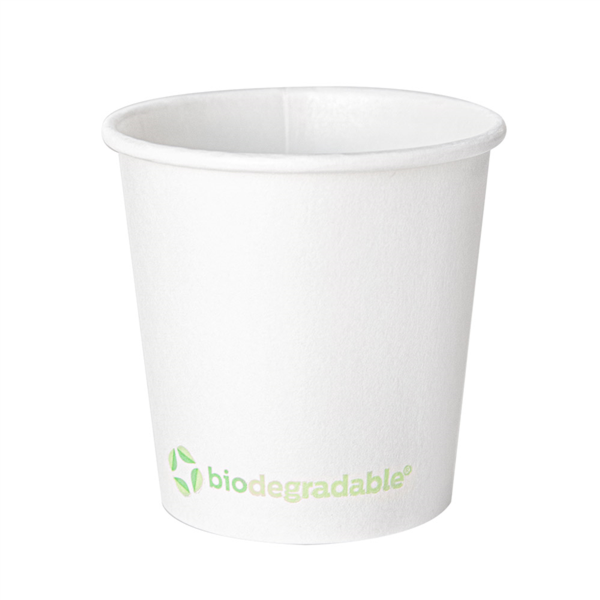 VASOS BEBIDAS CALIENTES 1 PARED 'BIODEGRADABLE' 120 ML 170 + 30 PLA G/M2 Ø6,3/4,5x6 CM BLANCO CARTONCILLO+PLA (1000 UNID.)